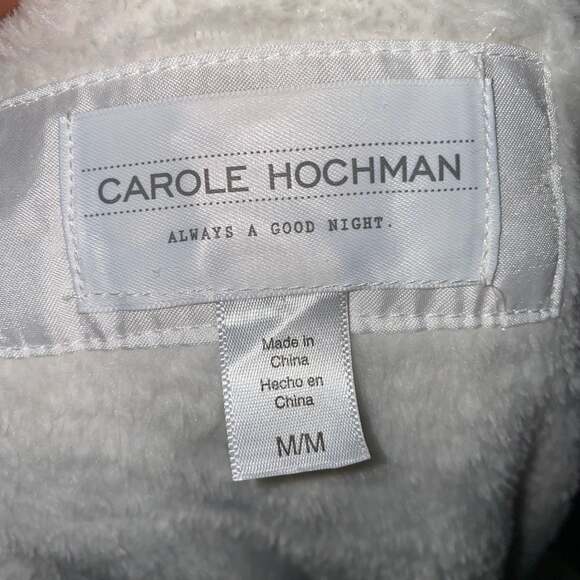 Carole Hochman Robe With Faux Fur Collar and Sleeves and two front pockets sz M - Picture 6 of 7